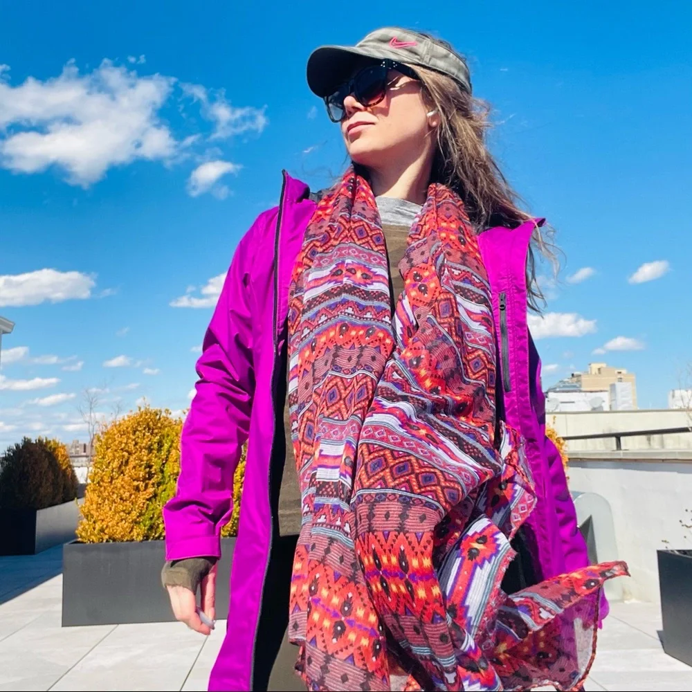 Anthro Western Tribal Hippi Patchwork Pattern Blanket Scarf